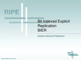 Bit Indexed Explicit Replication BIER
