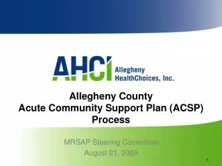 Allegheny County  Acute Community Support Plan (ACSP) Process