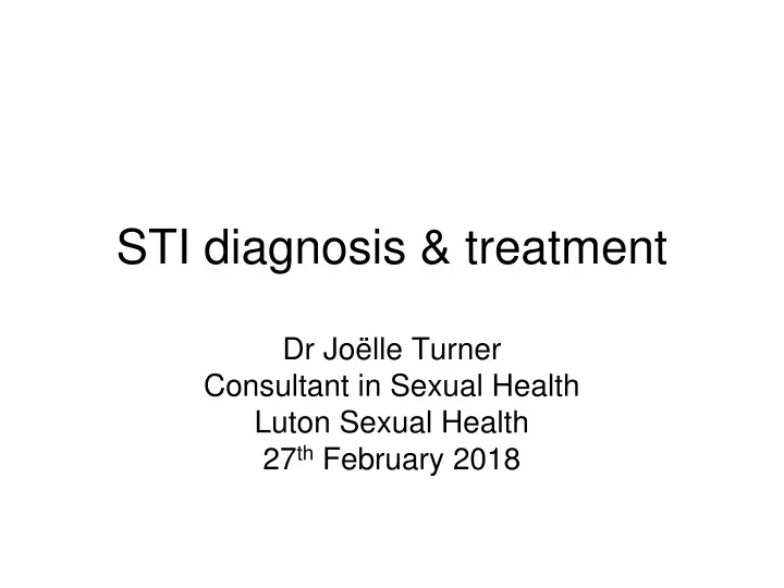 sti diagnosis treatment