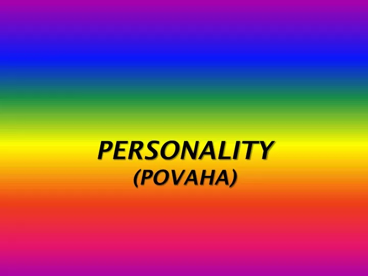 personality povaha