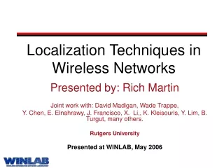Localization Techniques in Wireless Networks