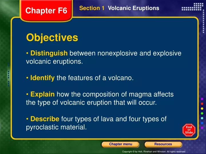 section 1 volcanic eruptions