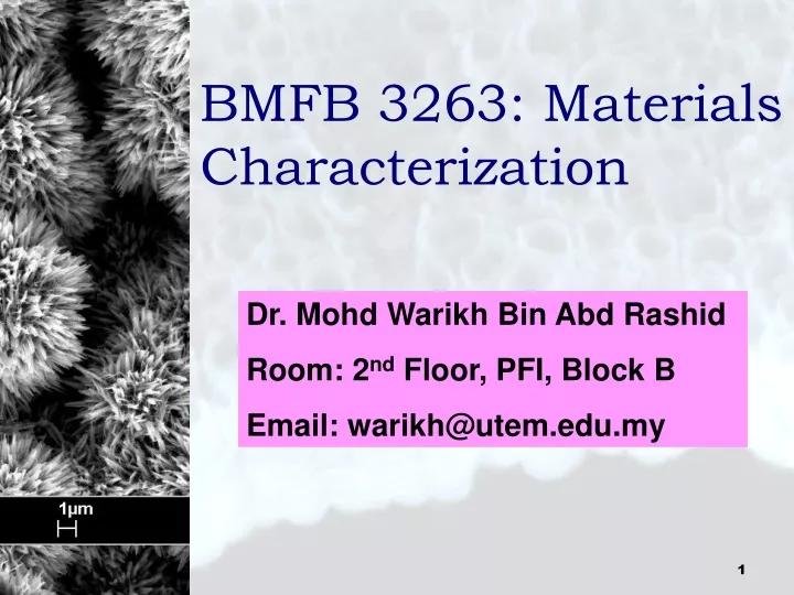 bmfb 3263 materials characterization