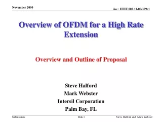 Overview of OFDM for a High Rate Extension