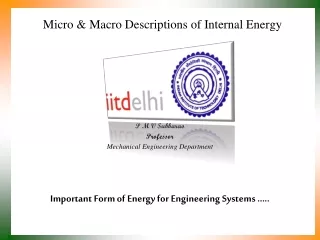 Micro &amp; Macro Descriptions of Internal Energy