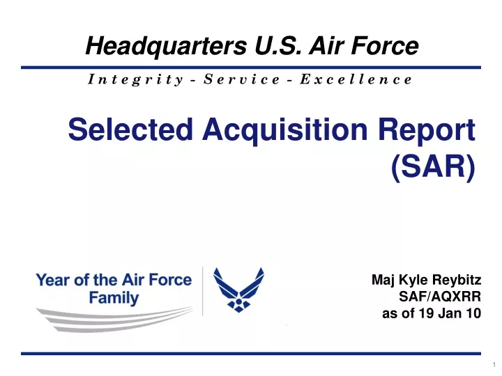 selected acquisition report sar