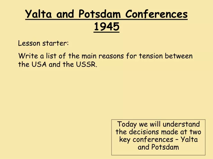 yalta and potsdam conferences 1945