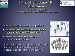 Giving a Great Science Talk: I. Vital Elements