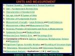Understanding Units and Measurements in Physics: Fundamental and Derived Quantities - slide 1