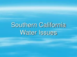 Southern California Water Issues