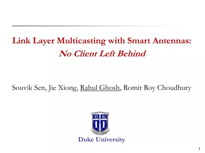 link layer multicasting with smart antennas