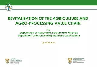 REVITALIZATION OF THE AGRICULTURE AND AGRO-PROCESSING VALUE CHAIN