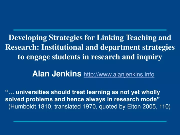 developing strategies for linking teaching