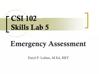 CSI 102  Skills Lab 5