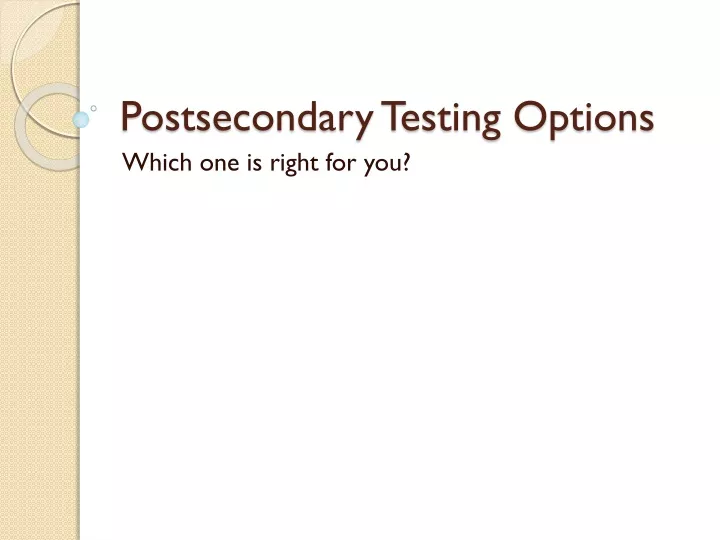 postsecondary testing options