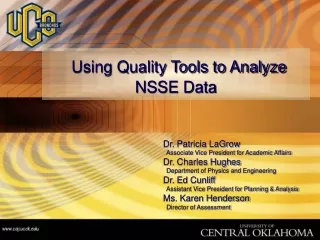 Using Quality Tools to Analyze NSSE Data
