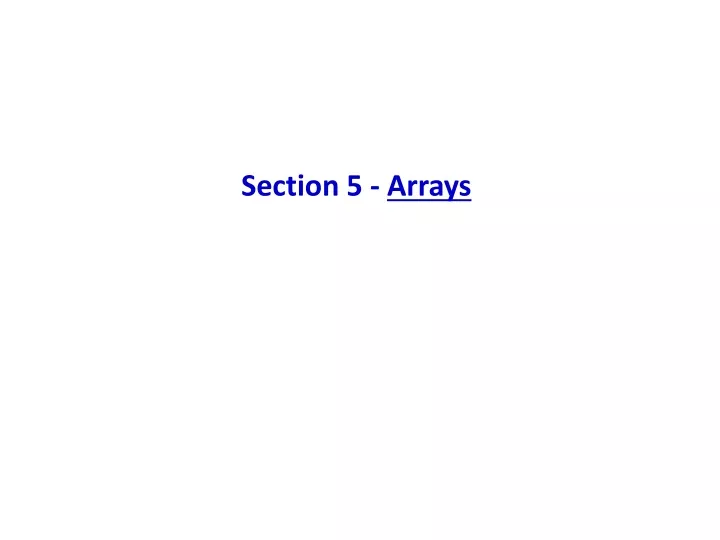 section 5 arrays