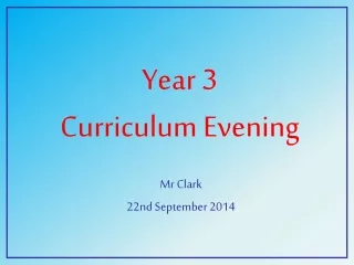 Year 3 Curriculum Evening
