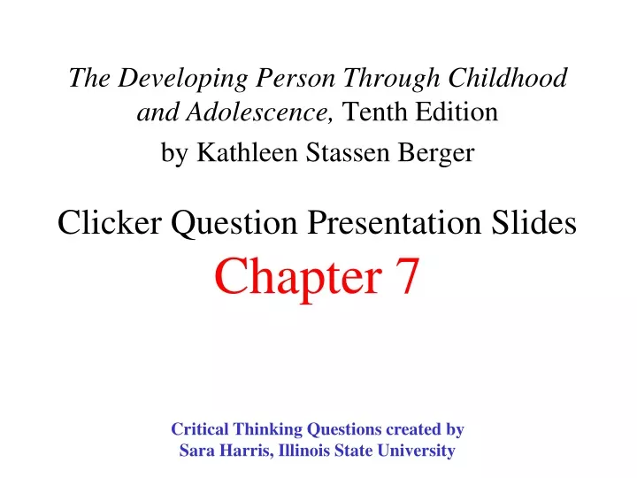 the developing person through childhood