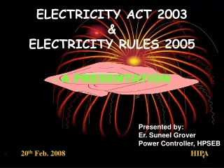 ELECTRICITY ACT 2003 &amp; ELECTRICITY RULES 2005