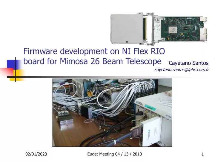 firmware development on ni flex rio board for mimosa 26 beam telescope