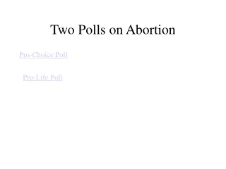 Two Polls on Abortion