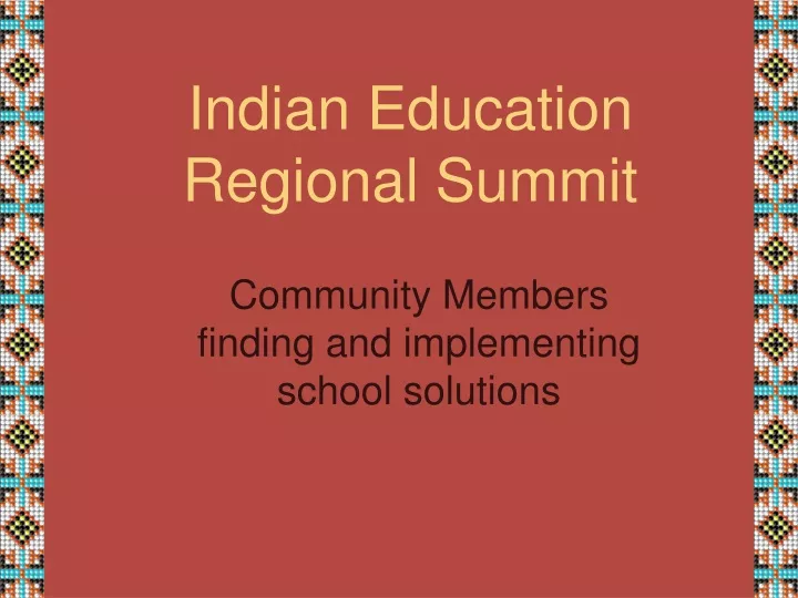 indian education regional summit