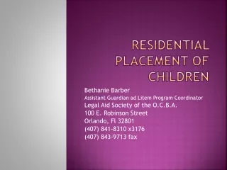 Residential Placement of Children