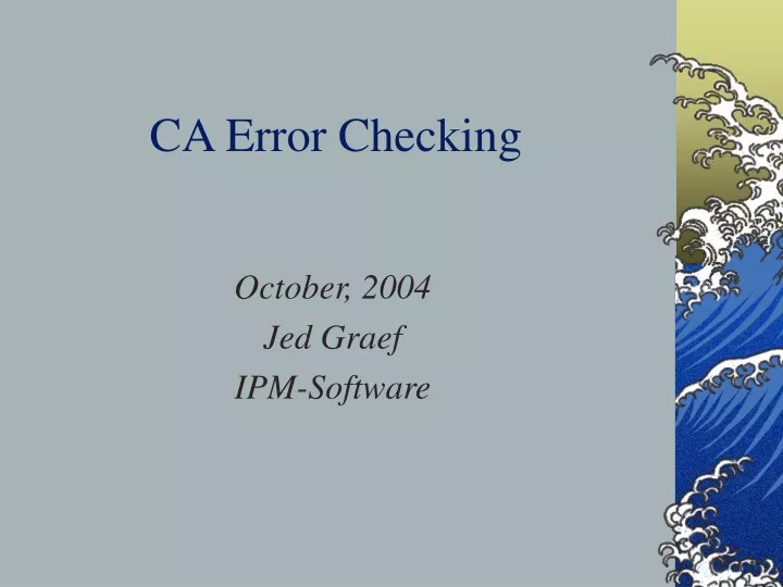 ca error checking