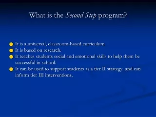 What is the  Second Step  program?