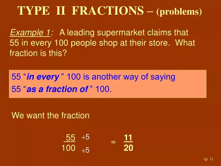 type ii fractions problems