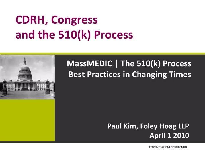 cdrh congress and the 510 k process