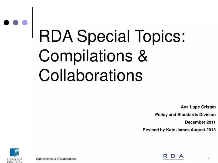 rda special topics compilations collaborations