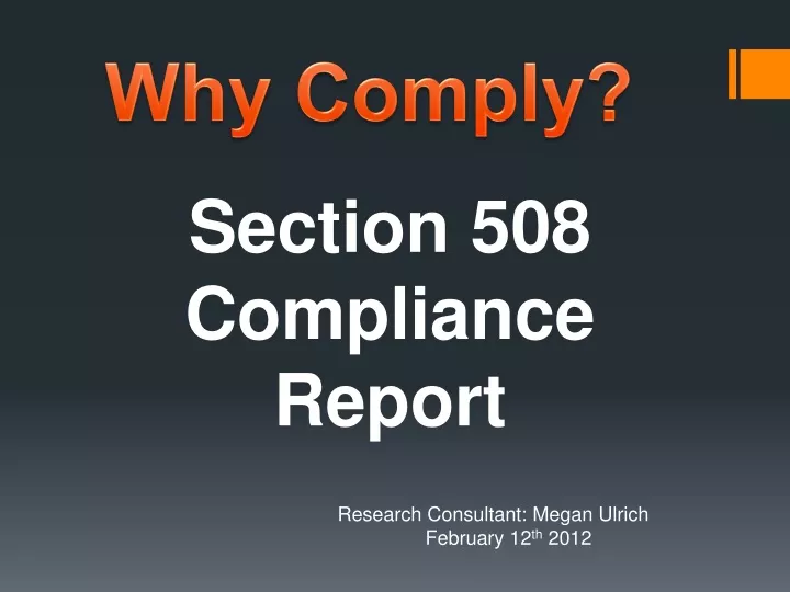 why comply