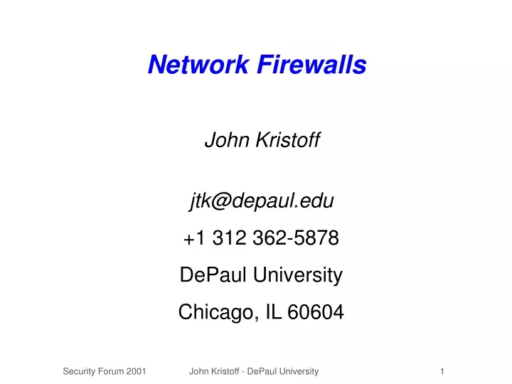 network firewalls