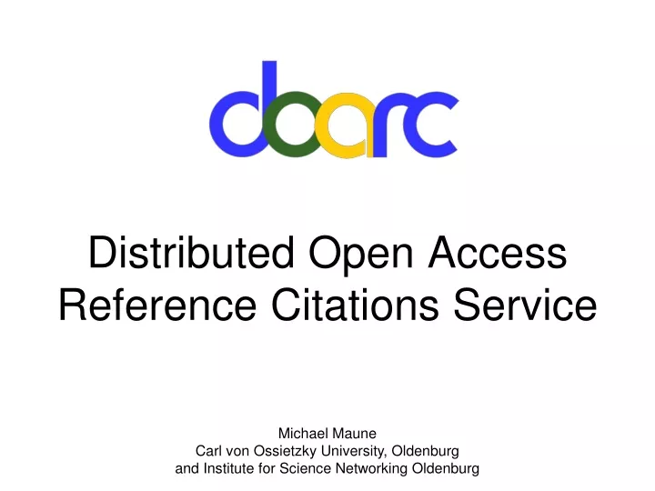 distributed open access reference citations service