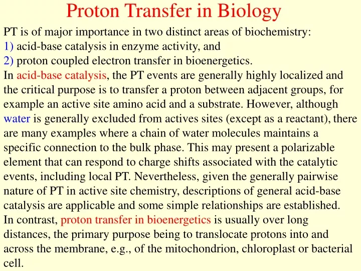 proton transfer in biology