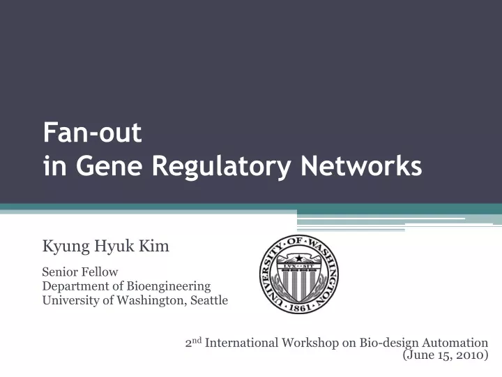 fan out in gene regulatory networks