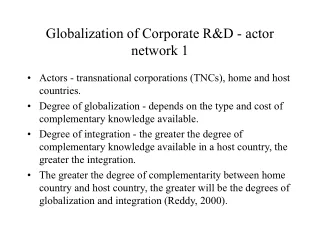 Globalization of Corporate R&amp;D - actor network 1