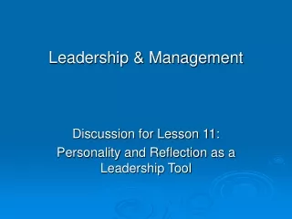 Leadership &amp; Management