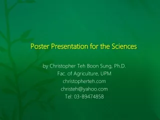 Poster Presentation for the Sciences