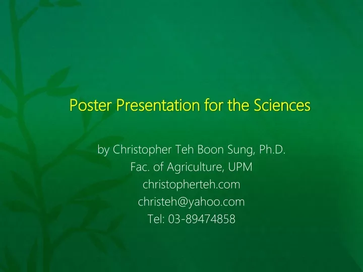 poster presentation for the sciences