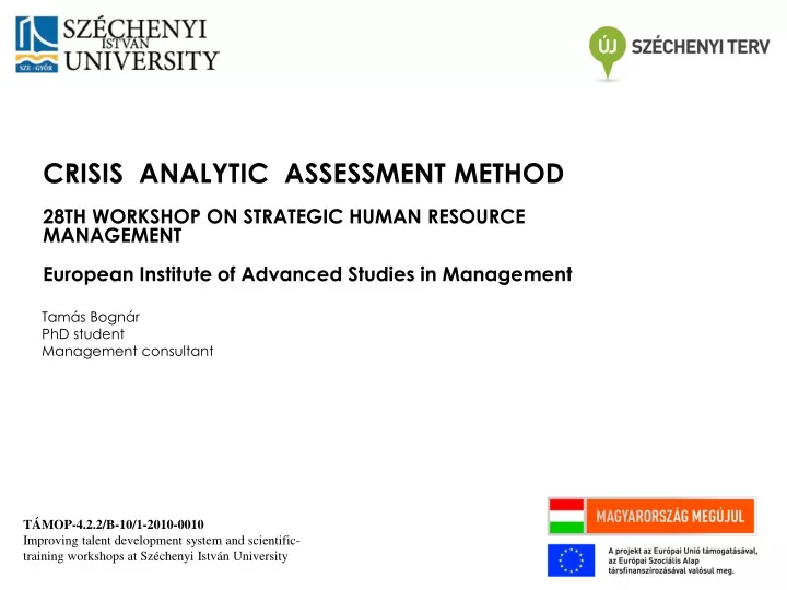 crisis analytic assessment method 28th workshop