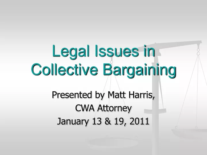 legal issues in collective bargaining