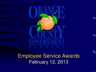 Employee Service Awards February 12, 2013
