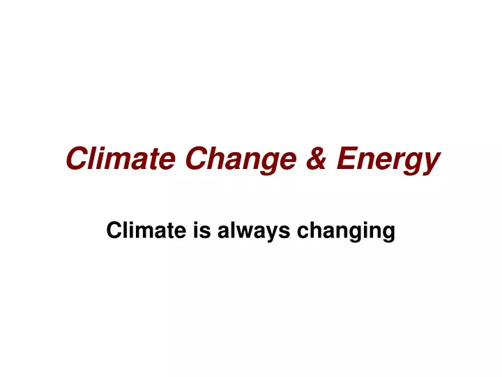 climate change energy