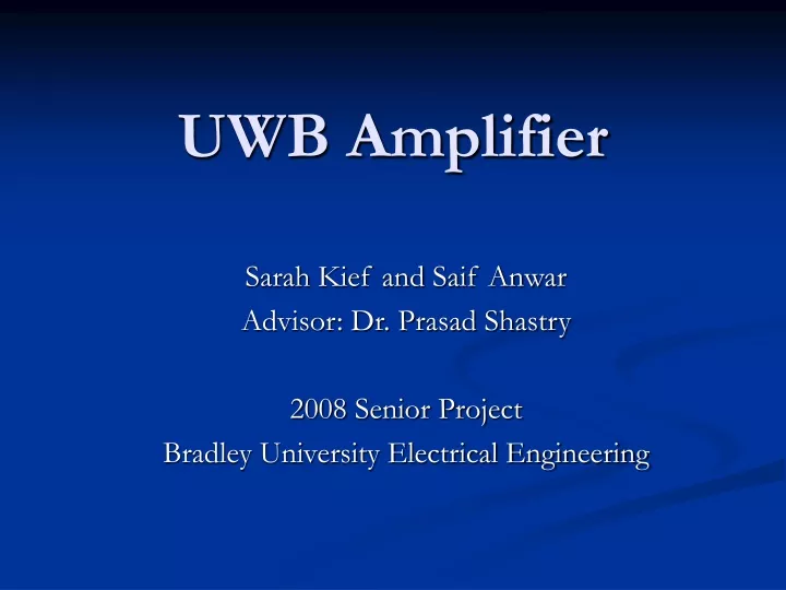uwb amplifier