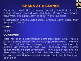 GHANA AT A GLANCE