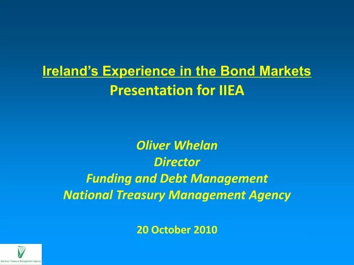 ireland s experience in the bond markets