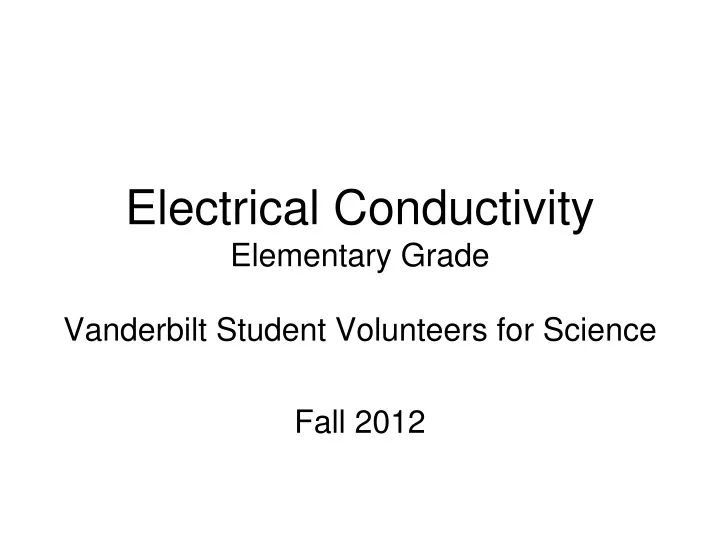 electrical conductivity elementary grade
